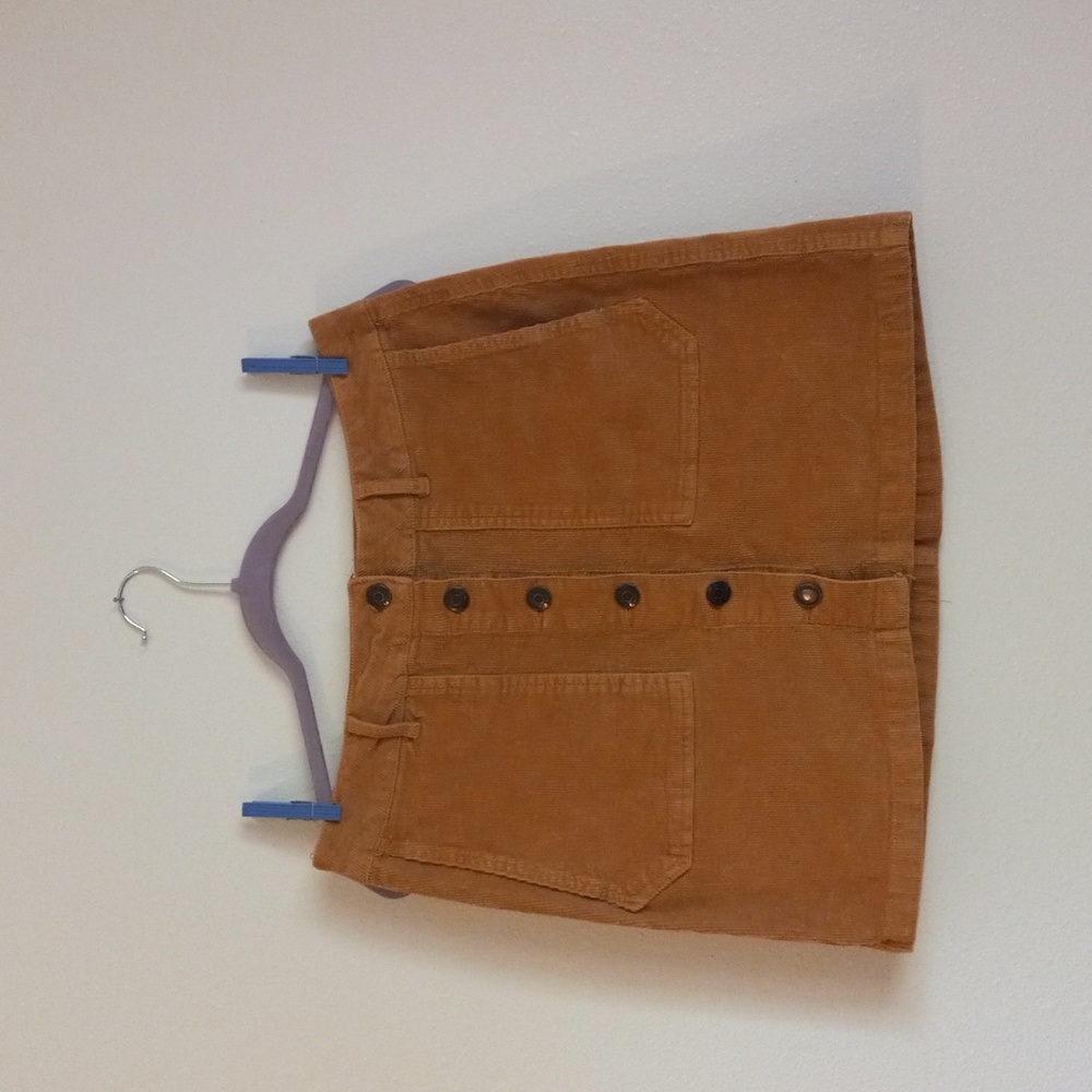 Wild Fable corduroy mini skirt with pockets,yellow, size 14. Buttons down front.